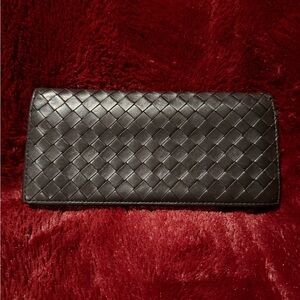 Bottega Veneta Dark Chocolate Woven Wallet